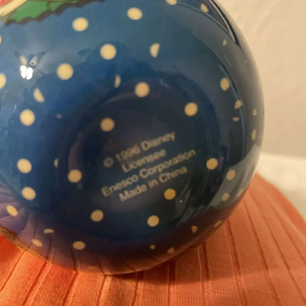 Enesco Disney Mickey Minnie 1996 Christmas Ornament Ball Blue Ice Skating